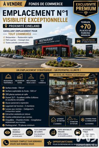 Restaurant à vendre 720 m² Trégueux