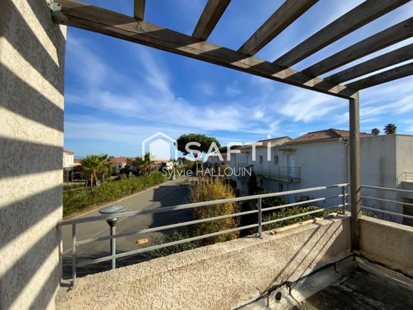 Appartement T3 bord de mer 46m², terrasse, parking