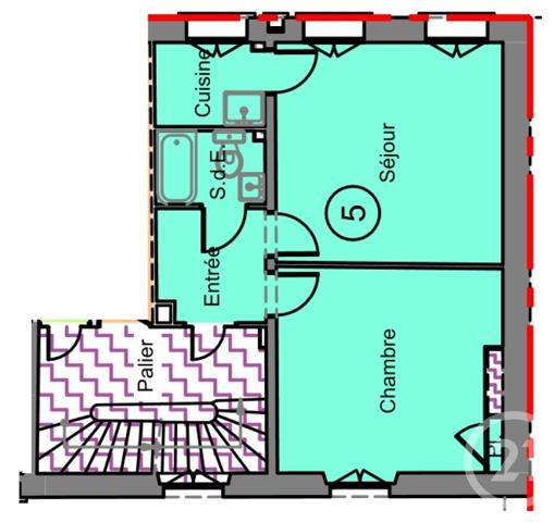 Appartement F2 à vendre  2 pièces - 35,20 m2 ST MAUR DES FOSSES - 94