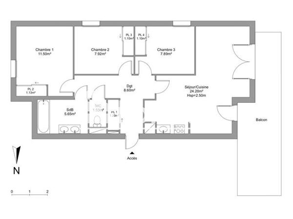 Location Appartement 4 pièces 71.4 m² - 3 RUE CHARLES PEGUY Montelimar 26200