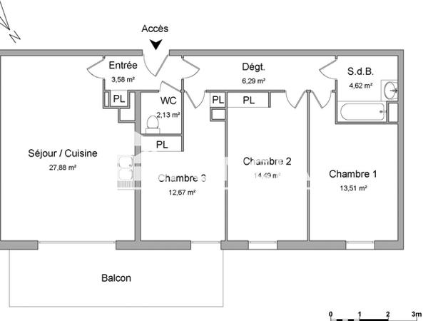Location Appartement 4 pièces 85.17 m² - 32 RUE LETHUILLIER PINEL Rouen 76100