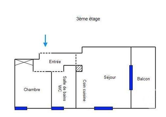 Appartement F2 à vendre  2 pièces - 43,60 m2 PARIS - 75017