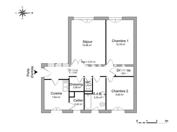 Location Appartement 3 pièces 63.04 m² - 15 RUE GEORGES VARLET LES BELLEZAIZES Luce 28110