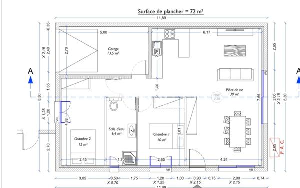 villa plain pied 2 chambres 72m2 avec garage et jardin paysager sur parcelle de 270m2 Portiragnes