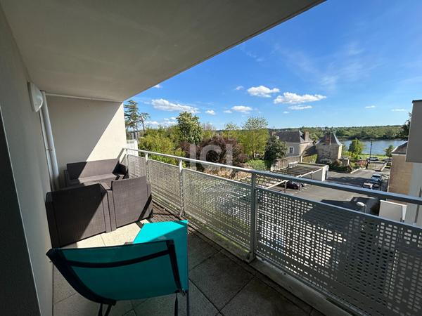Appartement Couëron bourg 2 pièce(s) 47 m²  face Loire avec balcon, parking et garage
