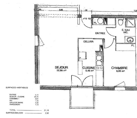 Appartement 2 pièces de 51,16 m² avec balcon et parking - PROCHE CENTRE VILLE GRADIGNAN