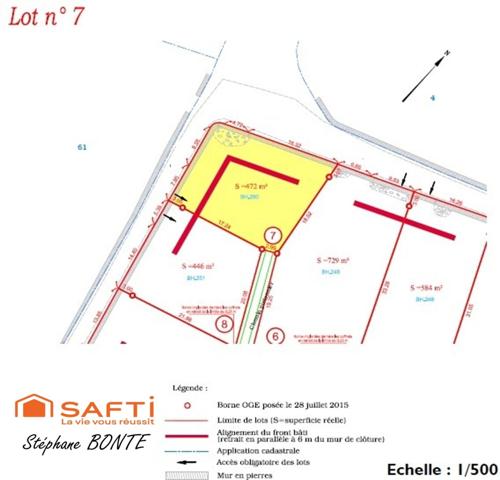 Terrain de 472 m² viabilisée (lot 7) – Le Puy