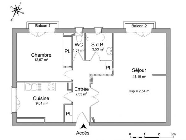 Location Appartement 2 pièces 62.3 m² - 32BIS RUE DU GRAND TREUIL Limoges 87100