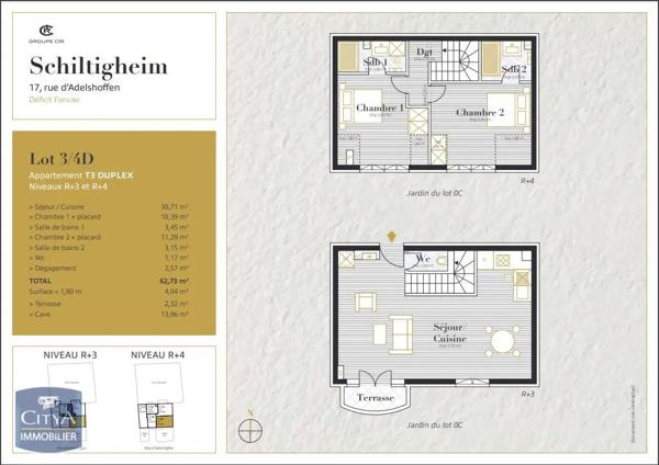 Appartement à louer 3 pièces 62.73m²