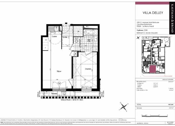 Appartement à louer    2 pièces •  Le Blanc-Mesnil