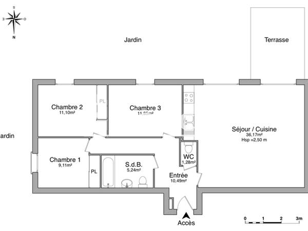 Location Appartement 4 pièces 85.24 m² - RESIDENCE LE VERLAINE Chevigny Saint Sauveur 21800