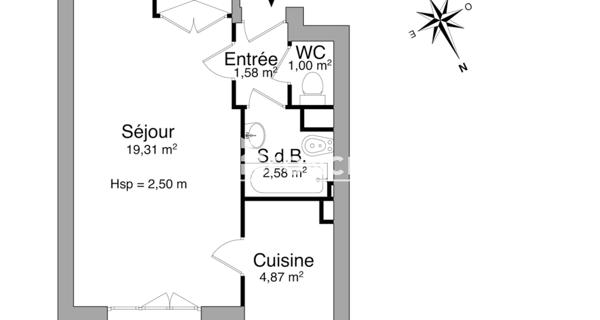 Location Studio 29.34 m² - La Varenne St Hilaire 94210