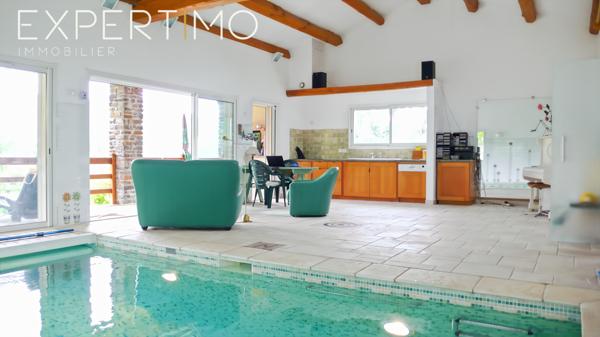 Saint-Jean-du-Gard (30270) Propriété comprenant deux maisons dont une avec piscine intérieure chauffée