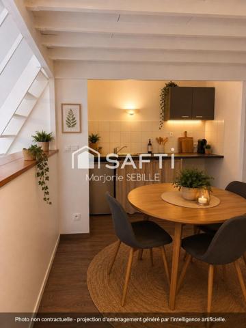 Studio mezzanine avec jardin privatif à deux pas du Champ-de-Mars