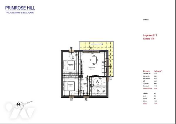 T3 neuf de 58,12m² avec terrasse SUD/OUEST de 8,28m² + parking à STELLA-PLAGE