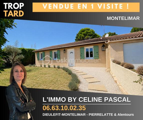 Ce bien n'est plus disponible. Vous avez un projet de vente sur le secteur ? Contactez-moi pour échanger sur votre projet.

EXCLUSIVITÉ – MONTÉLIMAR – PLAIN-PIED RÉNOVÉ – TOUT À PIED – CALME ET SANS VIS-À-VIS

Vous recherchez une maison confortable, facile à vivre et parfaitement située pour profiter de Montélimar sans dépendre de la voiture ?

Découvrez cette villa de plain-pied d’environ 90 m² habitables, rénovée en 2025, bénéficiant d’un emplacement privilégié : commerces et commodités accessibles à pied, quartier résidentiel très calme et sans vis-à-vis.

La maison se compose d’une entrée fonctionnelle, d’une cuisine équipée de 12,85 m² et d’un agréable séjour de 27,20 m² ouvrant directement sur une terrasse avec pergola.

L’espace nuit offre trois chambres, une salle d’eau aménagée et un WC indépendant.

Côté pratique, la propriété dispose d’un grand garage de 28,40 m², d’un stationnement privatif ainsi que de possibilités de stationnement à proximité.

L’ensemble est implanté sur un terrain aménagé d’environ 500 m² avec chalet de jardin, offrant un extérieur agréable tout en restant facile à entretenir.

Rénovée récemment et classée DPE B, cette maison conjugue confort, performance énergétique et simplicité au quotidien.

Un bien clé en main particulièrement adapté à ceux qui recherchent du plain-pied, du calme, un extérieur sans contraintes importantes et toutes les commodités accessibles à pied.

DPE : B

Prix : 285 000 € HAI
Informations et visites : L’Immo by Céline PASCAL au 06.63.10.02.35