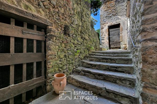 Maison de village de caractère avec terrasses, jardin et caves voûtées