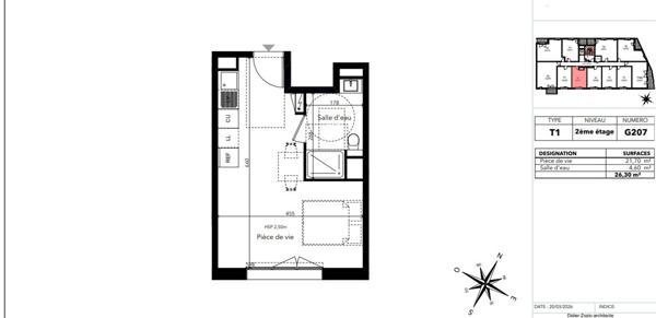 A vendre T1 de 26,30 m² sur Avrillé