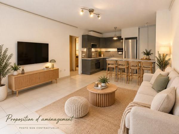 LA FARE-LES-OLIVIERS – T2 CENTRE-VILLE – TERRASSE 30 M² – PARKING PRIVATIF