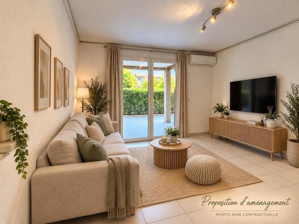 LA FARE-LES-OLIVIERS – T2 CENTRE-VILLE – TERRASSE 30 M² – PARKING PRIVATIF