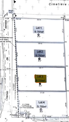 Terrain à vendre 700 m² Conilhac-Corbières