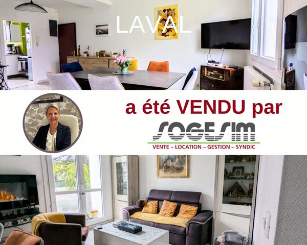 ACHAT-VENTE LAVAL Appartement T3 vue Mayenne