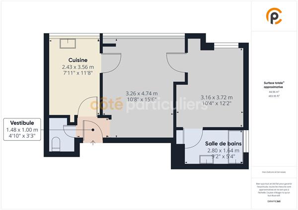 Vente Appartement43,56 m² - 2 Pièces - CLAMART (92140)