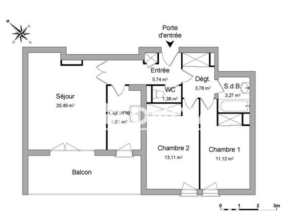Location Appartement 3 pièces 64.9 m² - 47 AVENUE GEORGES POMPIDOU Caen 14000