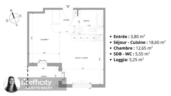 Appartement 2 pièces - 41 m²