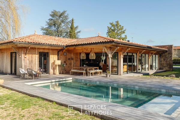 Villa contemporaine remarquable et grange au potentiel rare