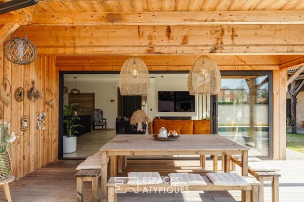 Villa contemporaine remarquable et grange au potentiel rare