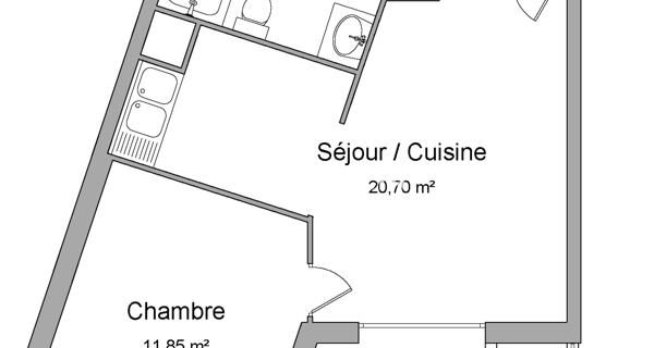 Location Appartement 2 pièces 41.45 m² - Poissy 78300