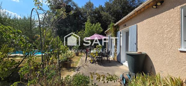 Maison F5 de plain pied avec double garage et piscine