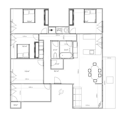 Appartement de 113,63 m²