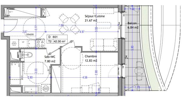 Appartement à vendre 2 pièces 42 m² Aix-les-Bains