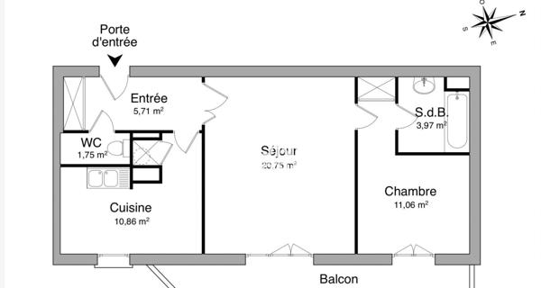 À vendre Appartement 2 pièces 54.27 m² - Caen 14000
