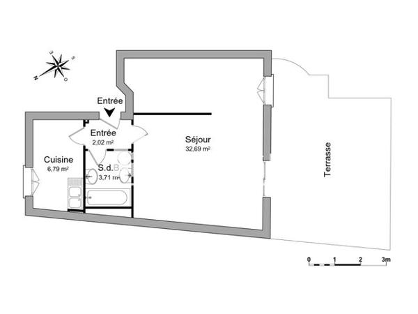 Location Studio 45.21 m² - 92/96 RUE LAURENDEAU Amiens 80000