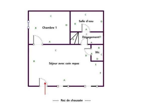 Mèze T3 meublé en rez de jardin avec parking
