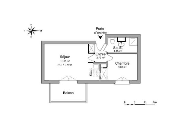 Location Studio 33.77 m² - 31BIS/33 CHEMIN DES MARAICHERS Toulouse 31400