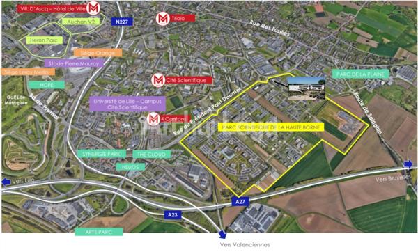 Bureaux rénovés à vendre à Villeneuve-d'Ascq - 406 m² ERP avec parking et bornes de recharge