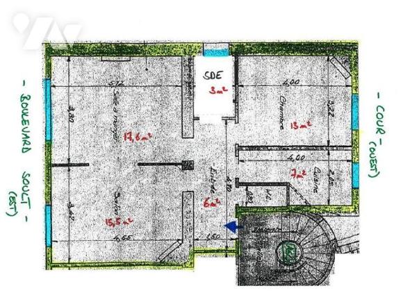 PARIS 12 / BEL-AIR - 3 PIECES HAUSSMANNIEN DERNIER ETAGE ASCENSEUR VUE DEGAGEE + 2 CHAMBRES + CAVE