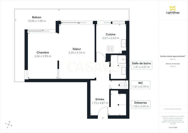 Vente Appartement 2 pièces de 50m² - 33290 Blanquefort