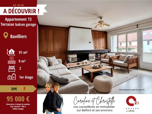 Appartement 3 pièces - 91 m²