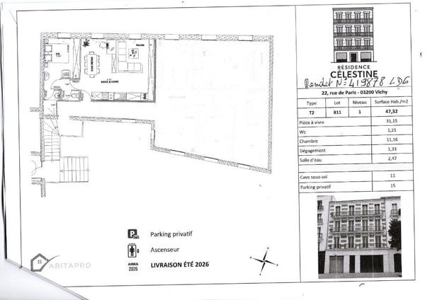 Appartement Vichy 2 pièce(s) 47.32 m2