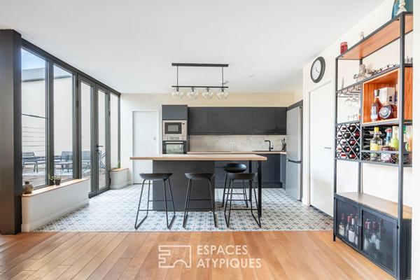 Maison esprit loft avec terrasse au calme d’une impasse