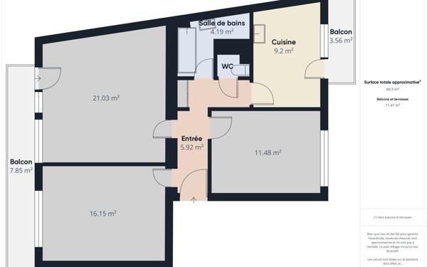 Appartement à vendre    3 pièces • 69,50 m2 Strasbourg