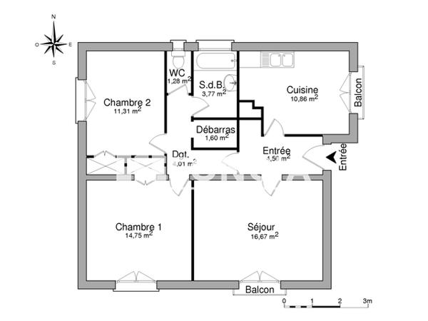 Location Appartement 3 pièces 68.81 m² - 35 RUE DU PIC DU MIDI Borderes / Echez 65320