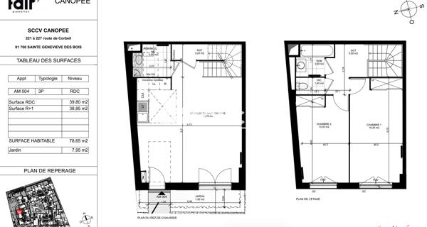 Location Appartement 3 pièces 78.65 m² - Sainte-geneviève-des-bois 91700