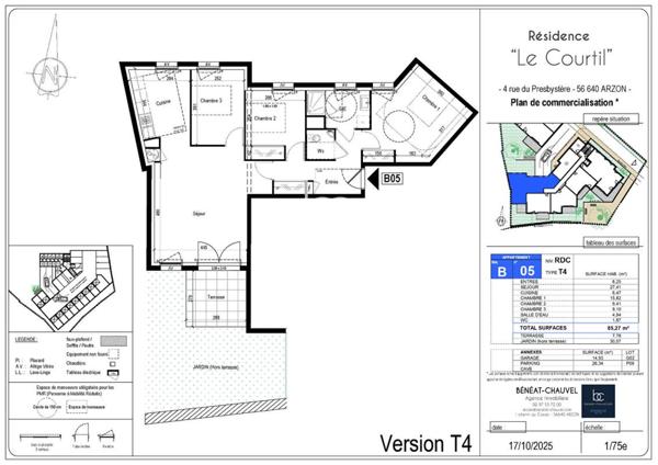 ARZON Appartement 4 pièces 85 m²