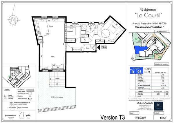 ARZON Appartement 4 pièces 85 m²